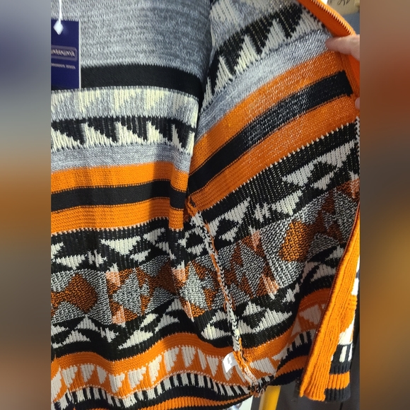 Aztec Zip Sweater Cardigan Medium - Picture 7 of 15